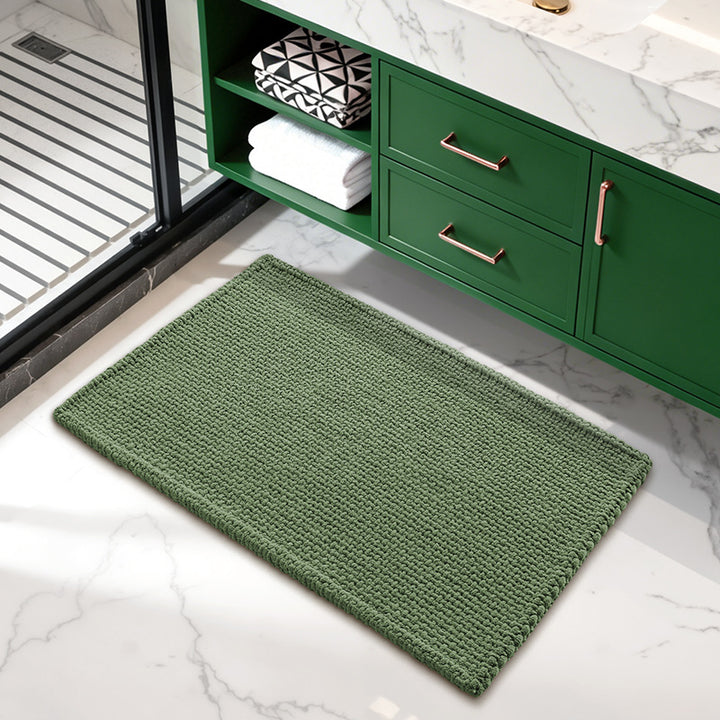 Textured Natural Fiber Bath Mat Bowlift