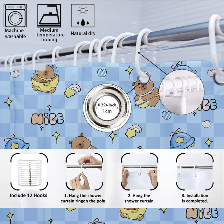 Cute Bear-Themed Four-Piece Bathroom Set Bowlift