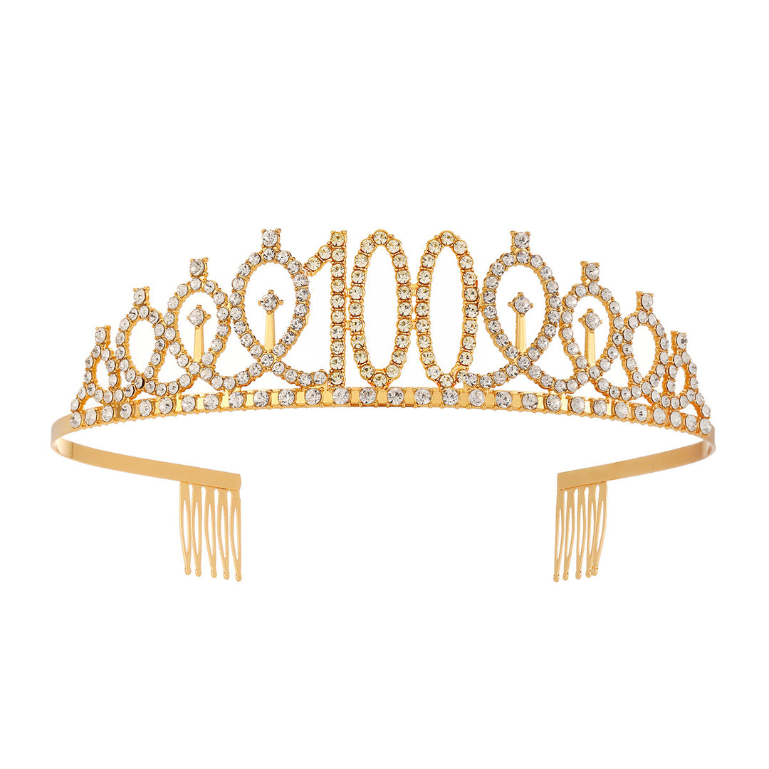Women's Crystal-Embellished Tiara with Elegant Design Bowlift