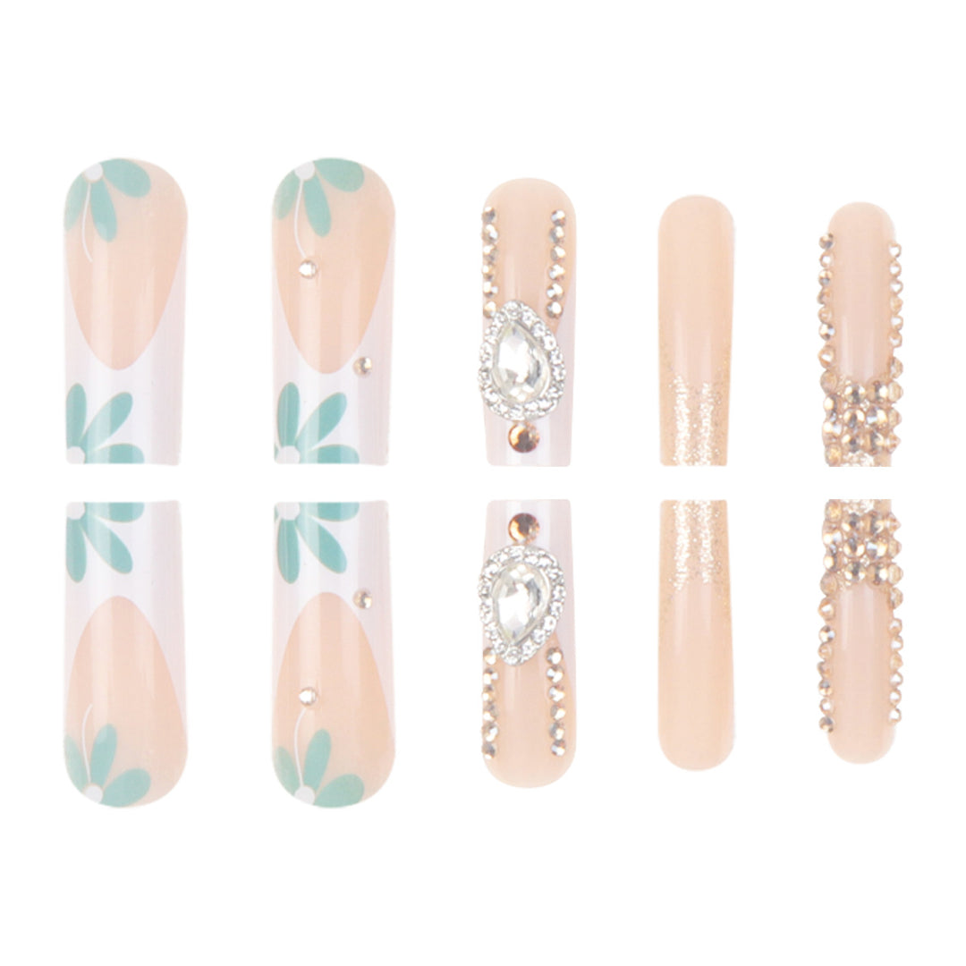 Elegant Floral Stiletto Nail Enhancements Bowlift