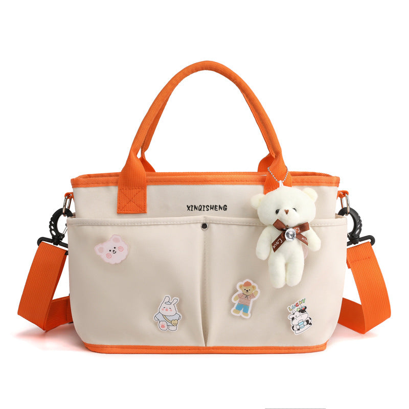 Multi-Pocket Floral Pattern Tote Bag Bowlift