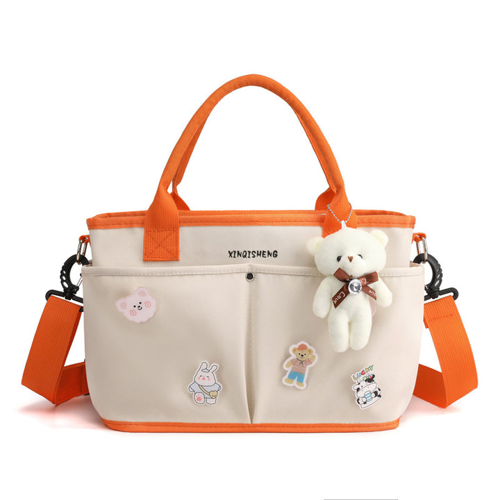 Multi-Pocket Floral Pattern Tote Bag Bowlift