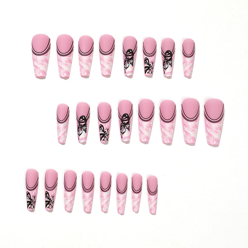 Artificial nail art with delicate butterfly designs Bowlift
