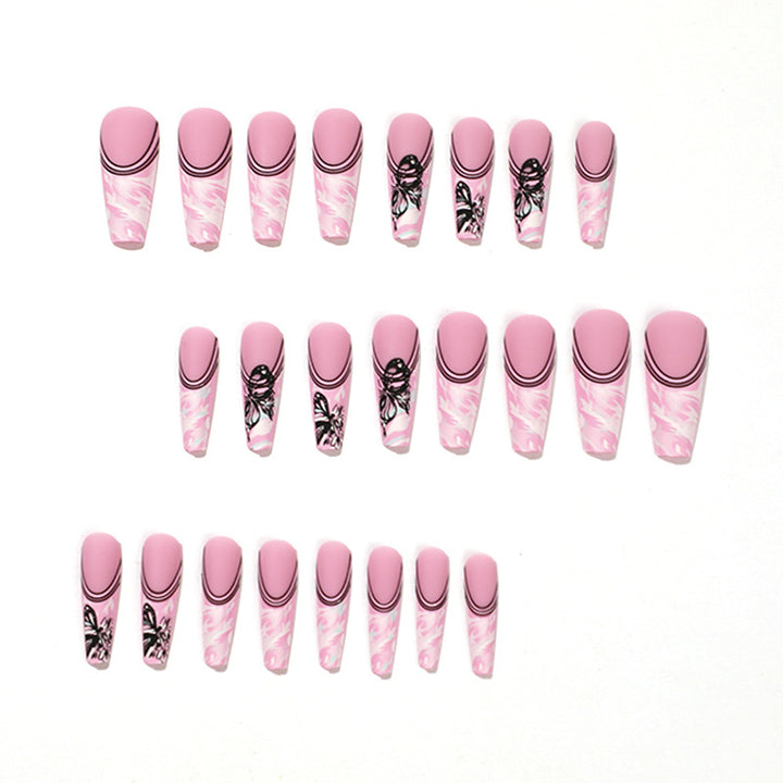 Artificial nail art with delicate butterfly designs Bowlift