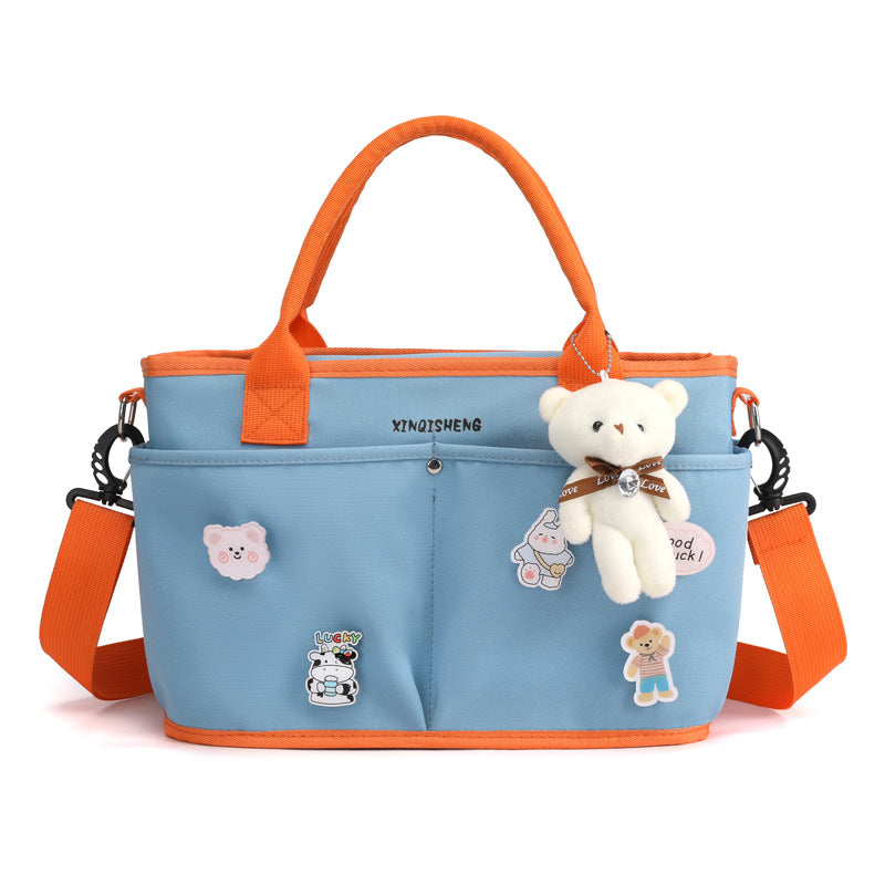 Multi-Pocket Floral Pattern Tote Bag Bowlift