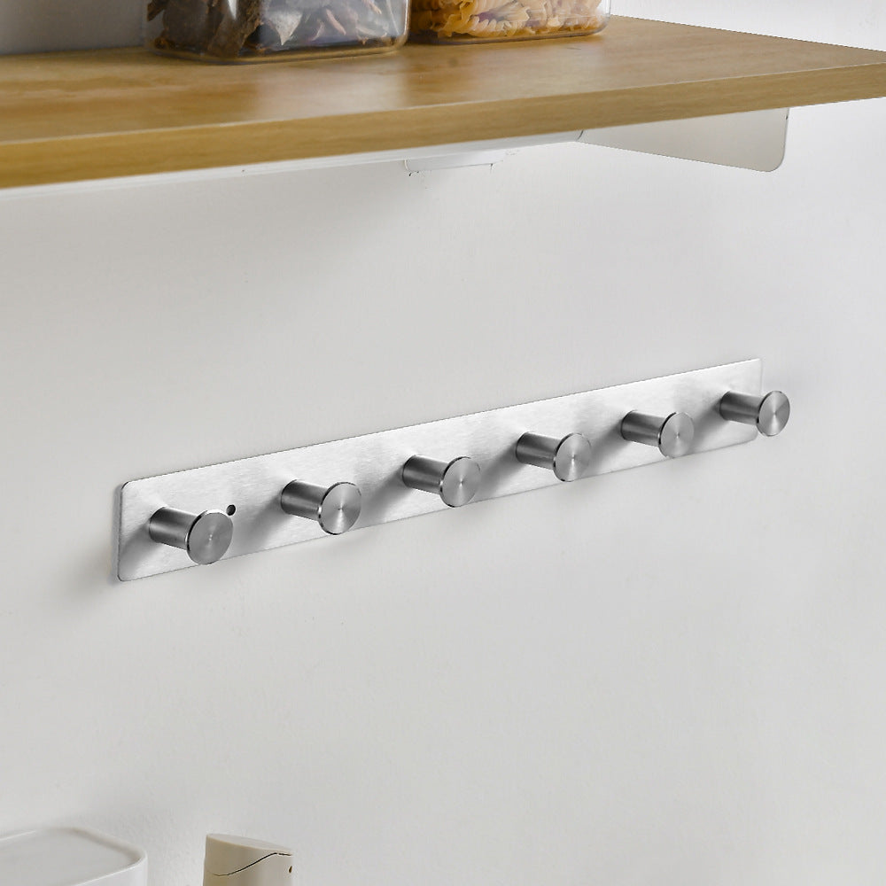 Wall-mounted stainless steel coat rack with five hooks Bowlift