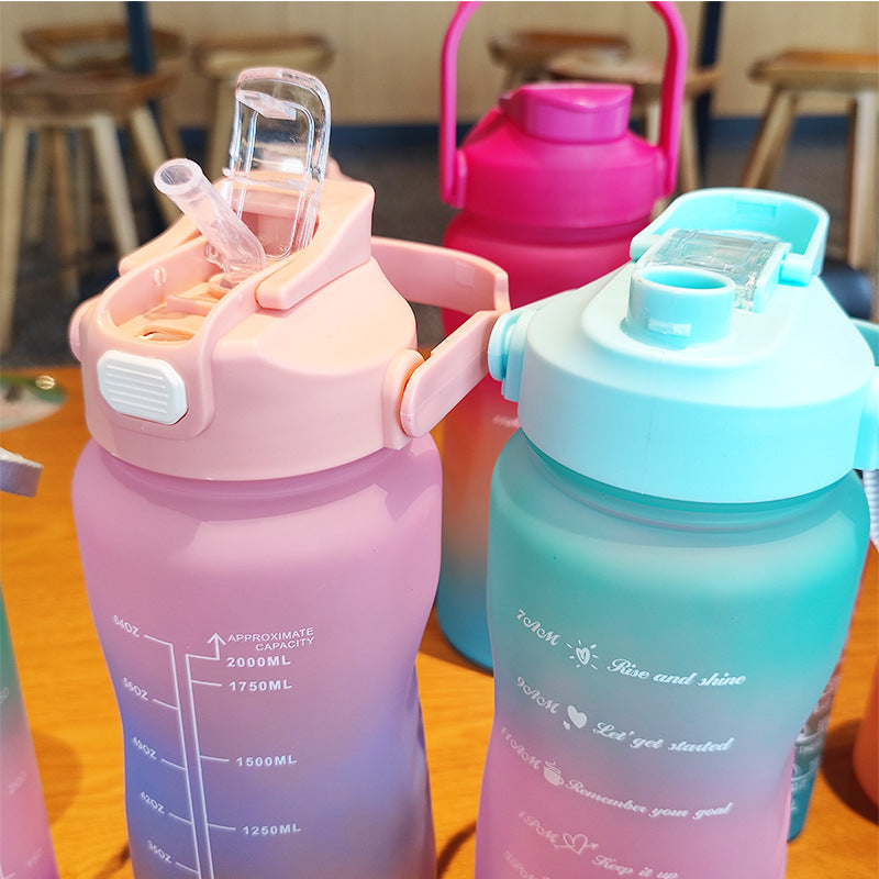Women's ergonomic water bottle with motivational markings Bowlift
