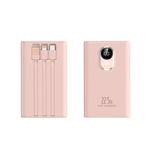 Portable power bank with integrated multifunction charging cable and LCD display Bowlift