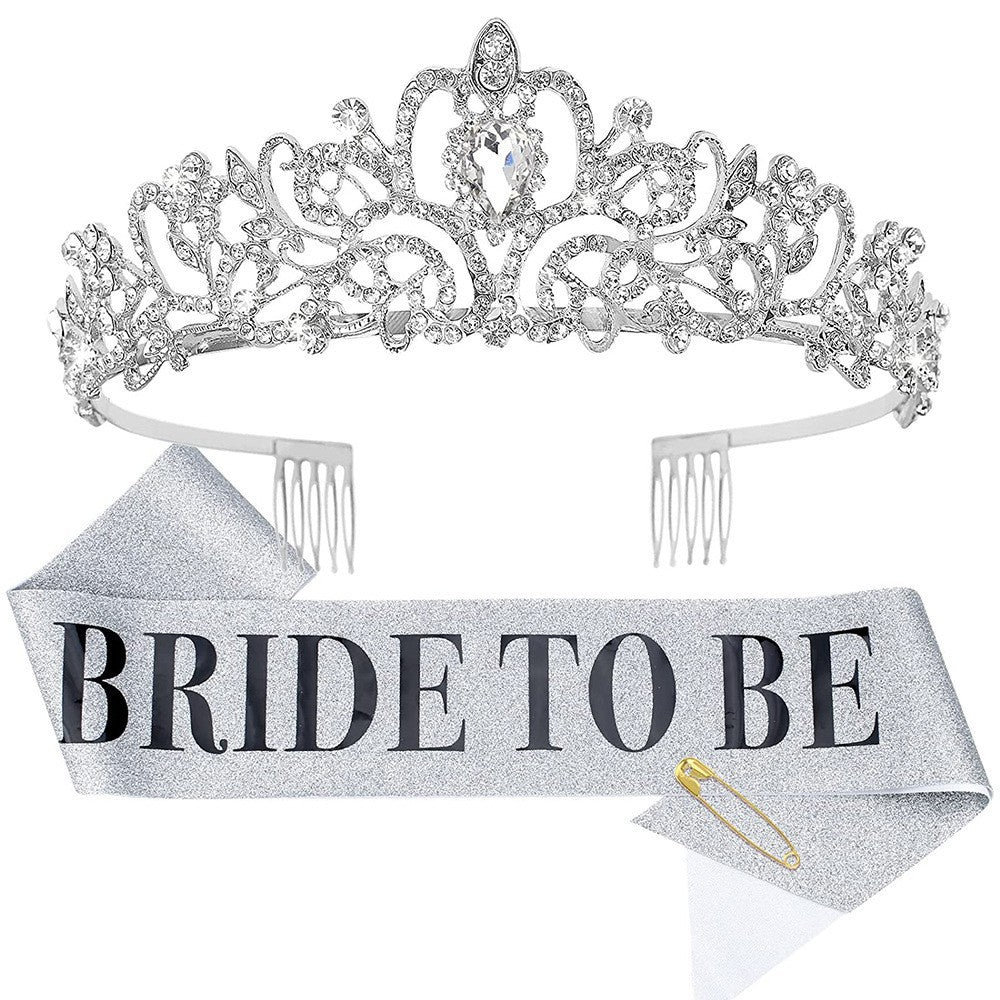Ladies Crystal Embellished Bridal Tiara Bowlift