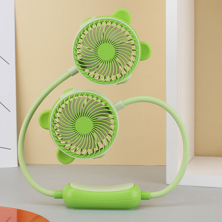 Ladies Portable Neck Fan with Dual Fan Bowlift