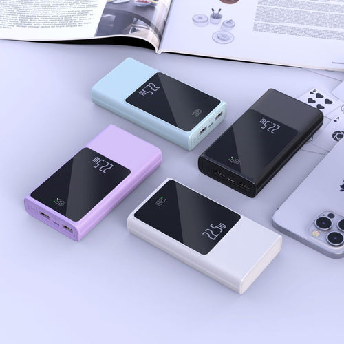 Portable power bank with smart LCD display and dual USB ports Bowlift