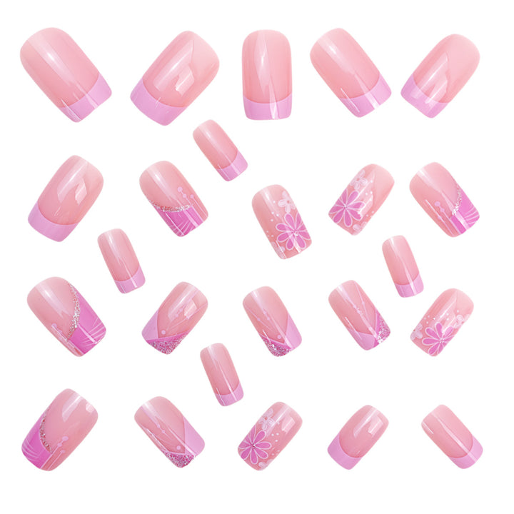 Floral Acrylic Press-On Nail Art Bowlift