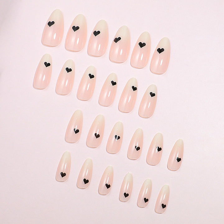 Heart-Accent Artistic Press-On Nails Bowlift