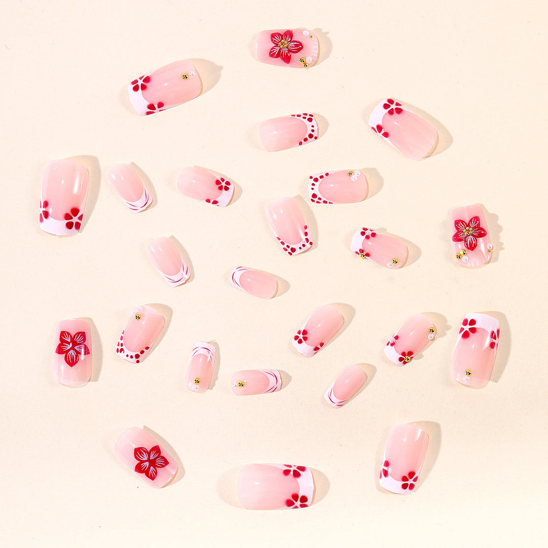 Decorative 3D Floral Nail Art Extensions Bowlift