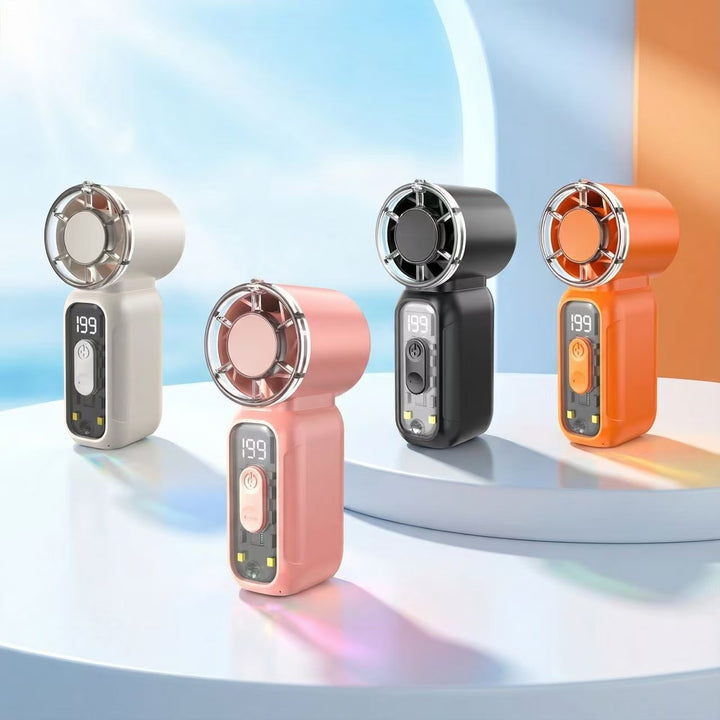 Women's Portable High-Performance Blower Fan with Digital Temperature Display Bowlift