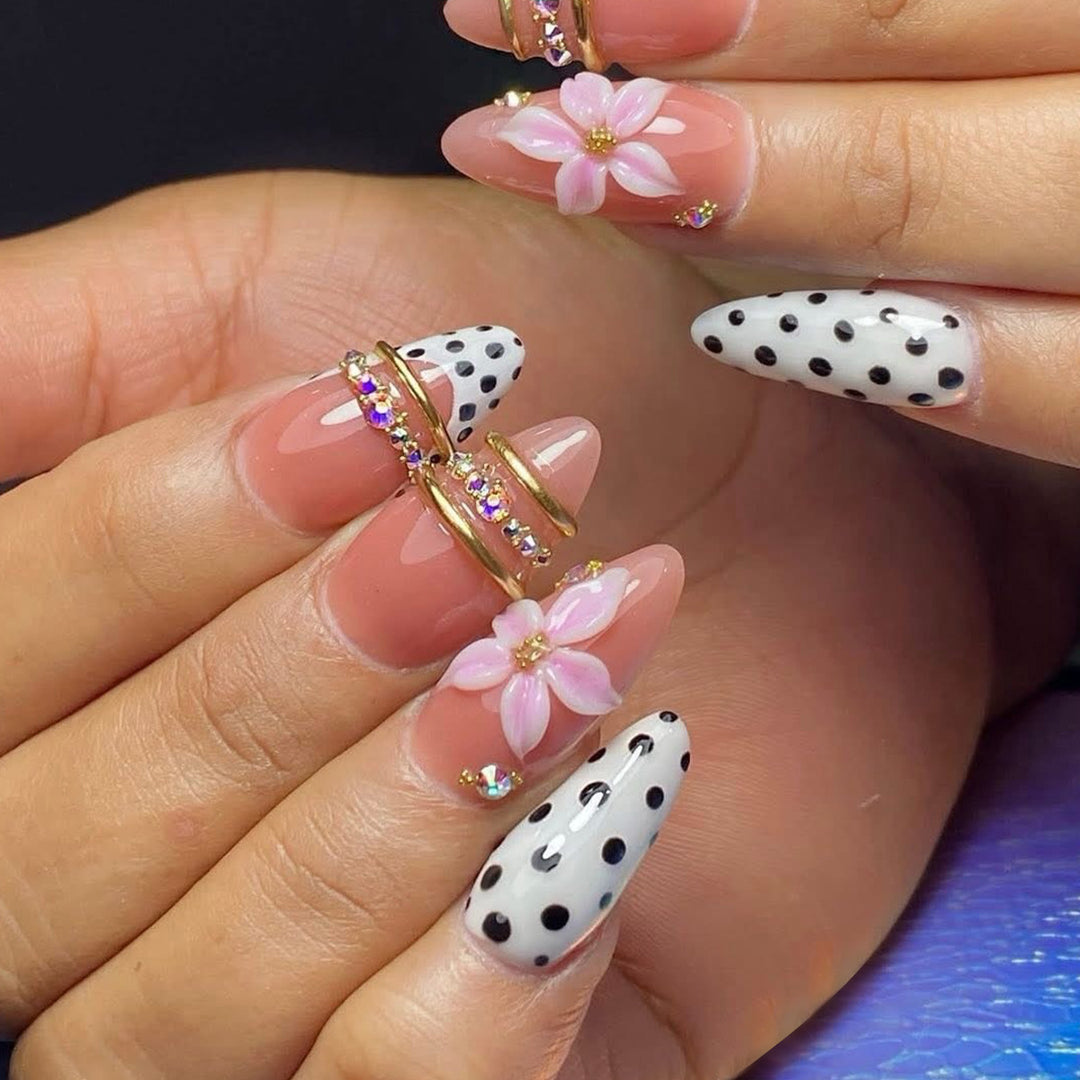 Decorative 3D Floral Nail Art Bowlift