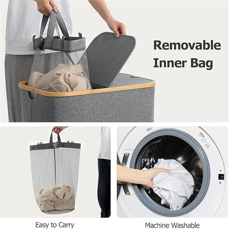 Laundry basket with practical lid and carrying handles Bowlift