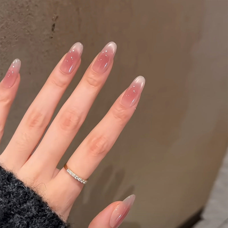 Elegant Pink Ombre Stiletto Press-On Nails Bowlift