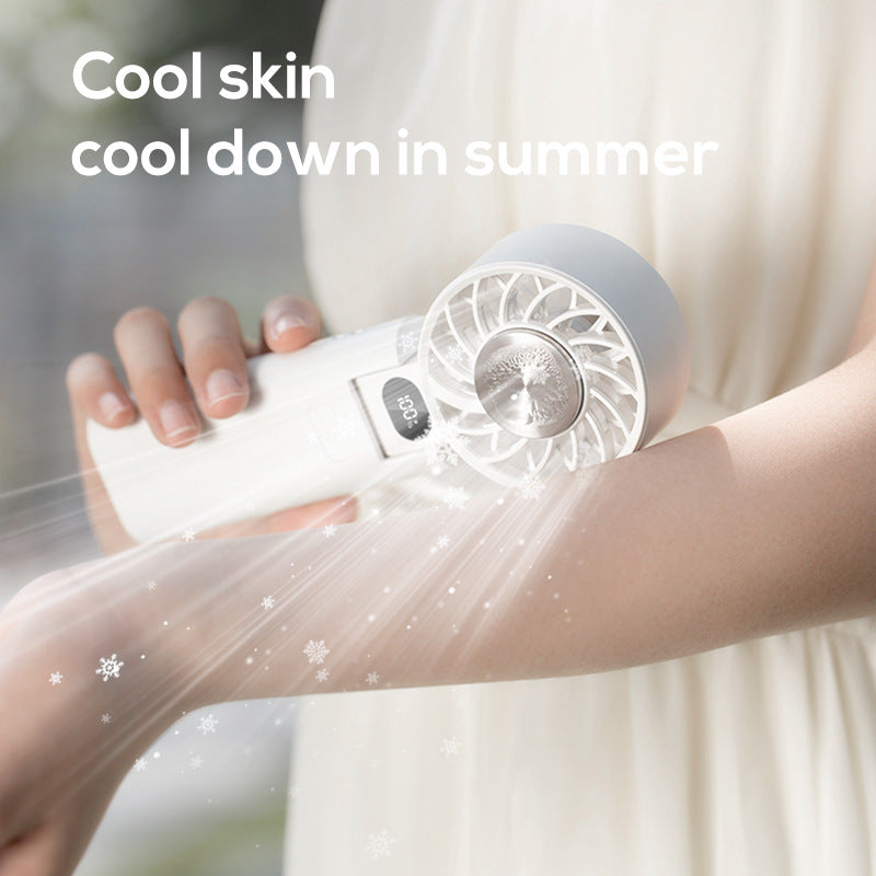 Unisex Handheld Rechargeable Cooling Fan with Smart Display Bowlift