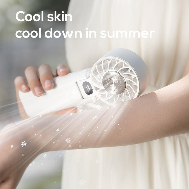 Unisex Handheld Rechargeable Cooling Fan with Smart Display Bowlift