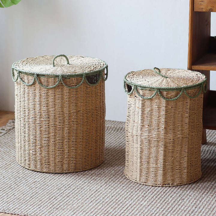 Handmade storage basket with lid Bowlift