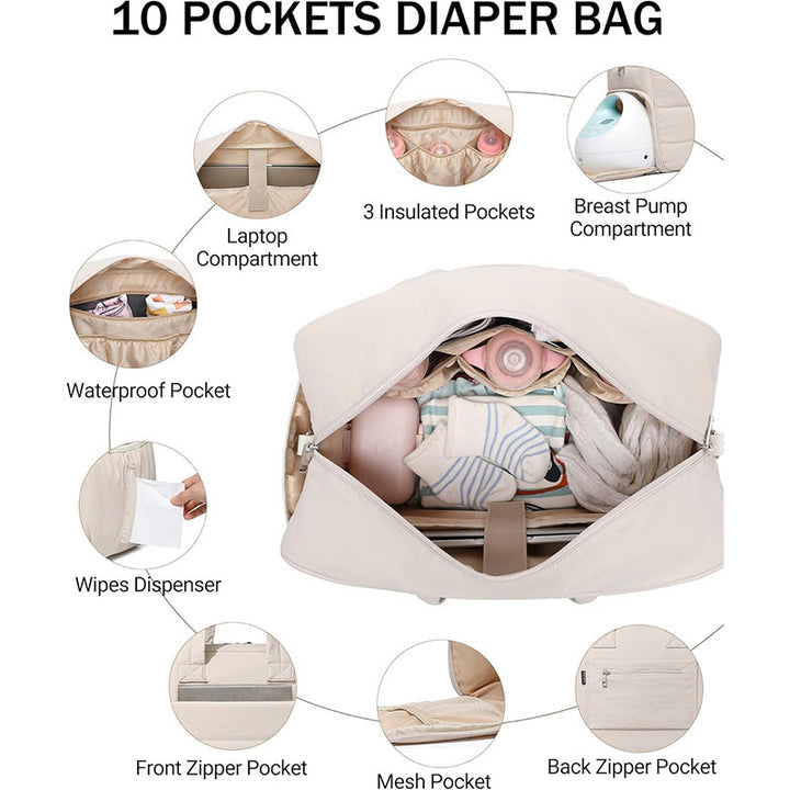 Practical diaper bag with insulated compartments Bowlift