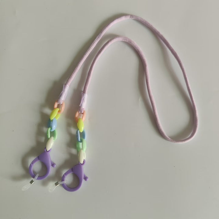 Glasses holder chain with Colorful beads and sturdy clips Bowlift