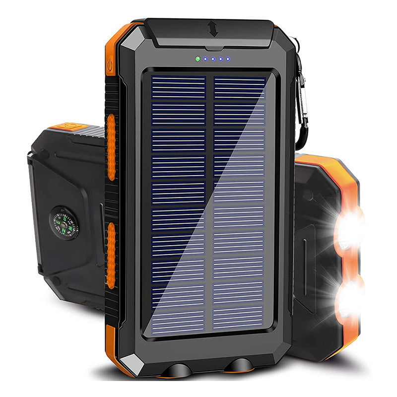 Solar-powered power bank with robust housing and multifunctional design Bowlift