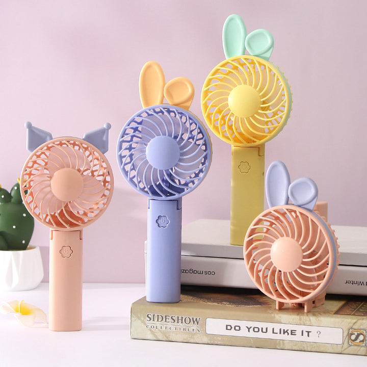 Unisex Funny Handheld Fan with Animal Ears Bowlift
