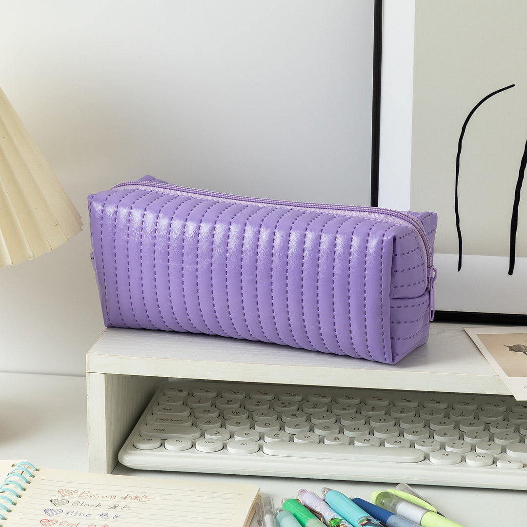 Textured Zippered Pencil Case Bowlift