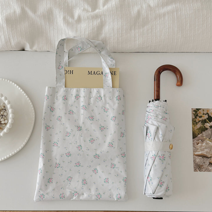 Women's Foldable Umbrella with Floral Pattern Bowlift