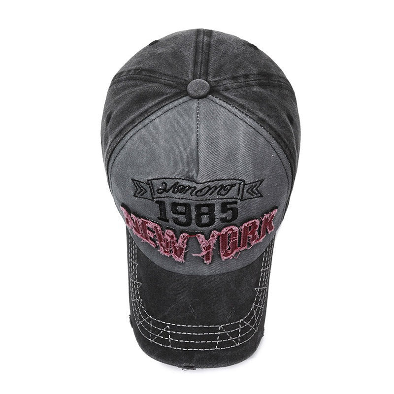 Men's Distressed Cotton Graphic Baseball Cap Bowlift
