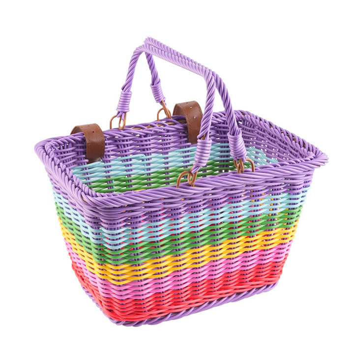 Women Handmade Basket with Leather Handles Bowlift