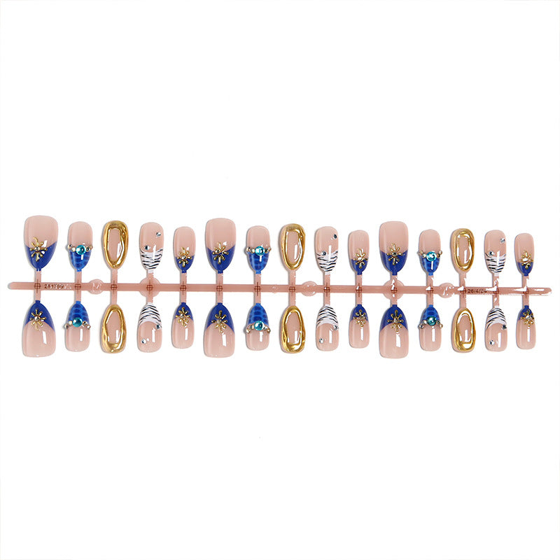 Acrylic nail set with elegant flower and glitter design Bowlift