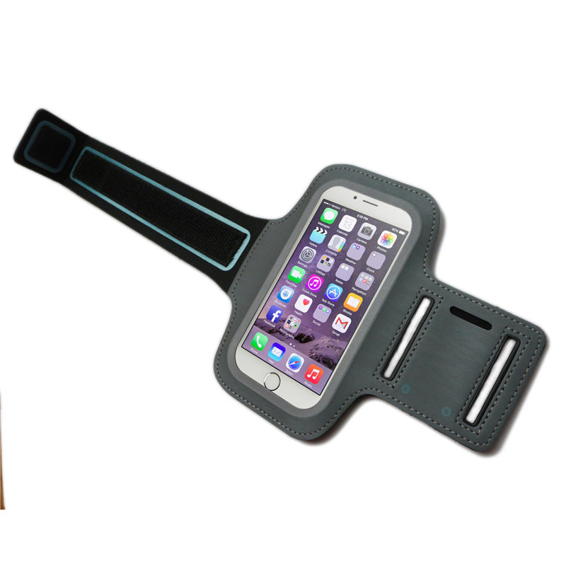 Adjustable reflective running armband with secure smartphone touchscreen pocket Bowlift