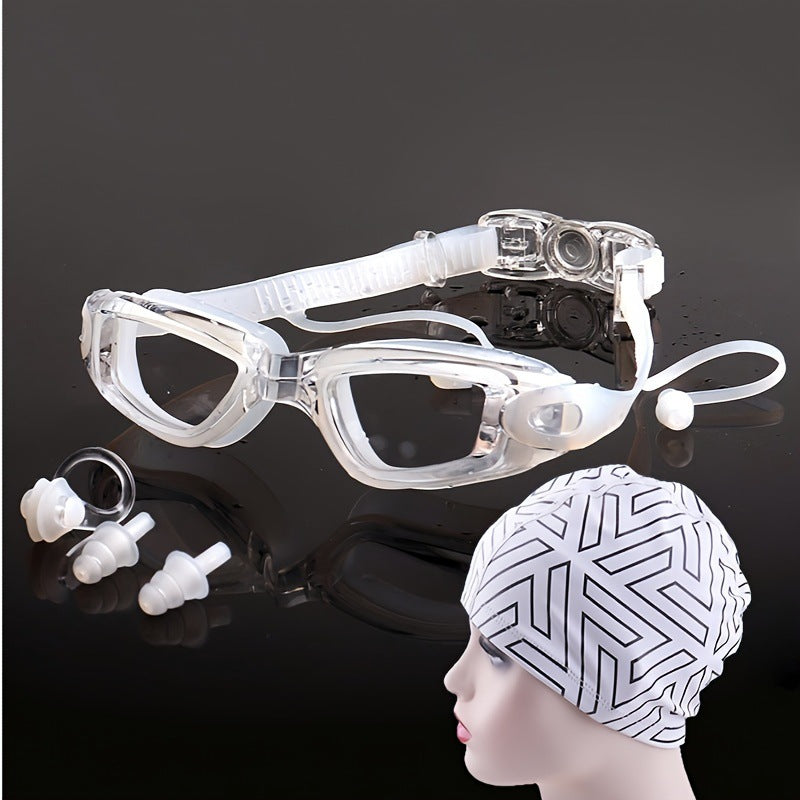 Swimming Sports Set with Ergonomic Swimming Goggles and Stylish Swim Cap Bowlift