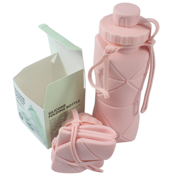 Collapsible Silicone Water Bottle with Leakproof Screw Cap and Carry Strap Bowlift