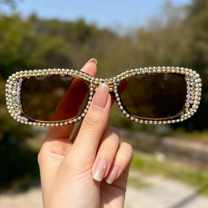 Rhinestone-Embellished Fashion Sunglasses Bowlift