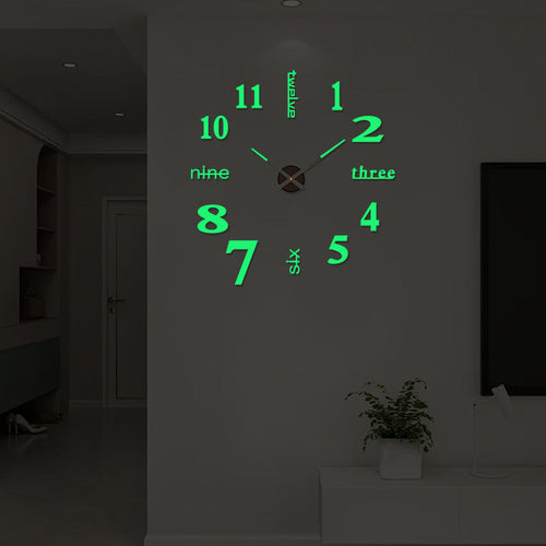 Luminous Frameless 3D Wall Clock Bowlift
