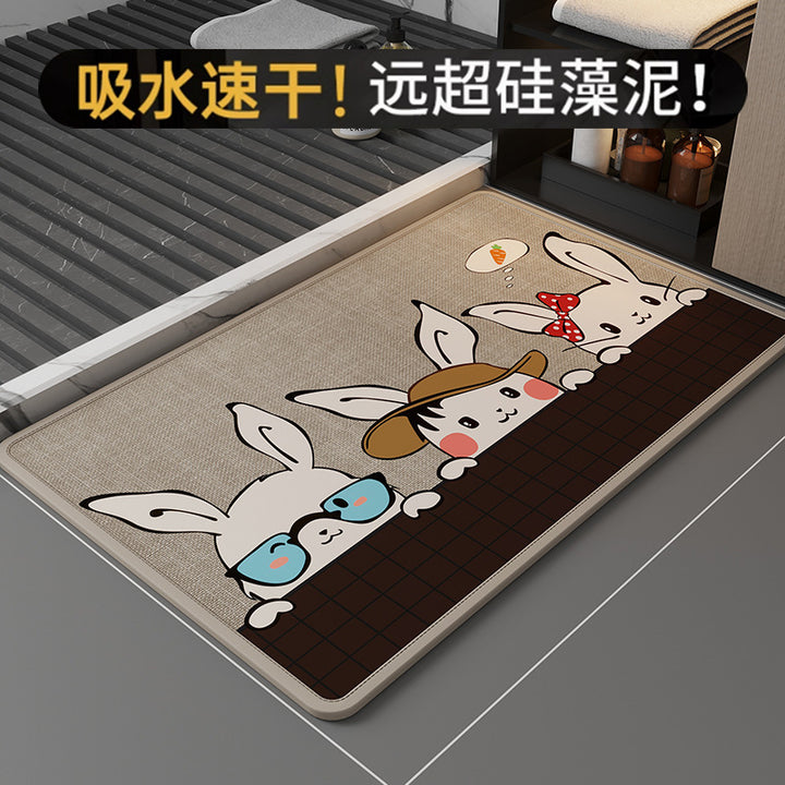 Cute Bunny-Themed Bath Mat