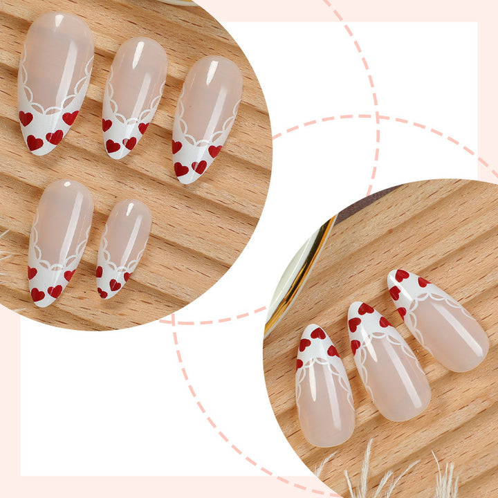 Decorative Press-On Nail Art Set with Floral and Bow Designs Bowlift