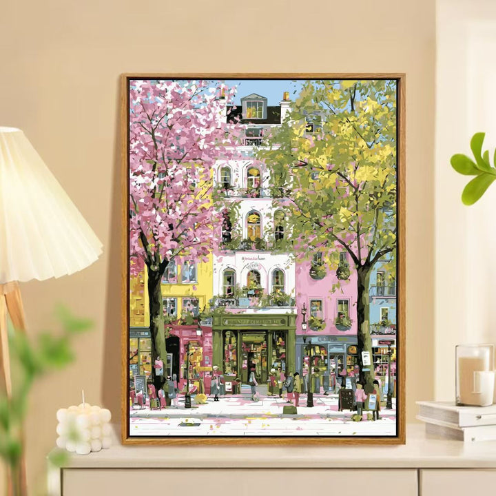 Charming Springtime Market Landscape Wall Art Bowlift
