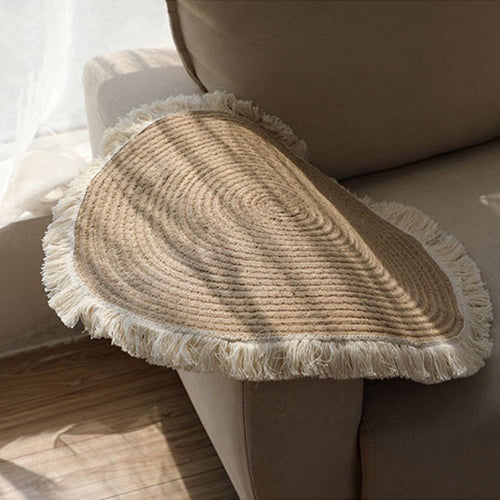 Round Jute Rug with Fringes Bowlift