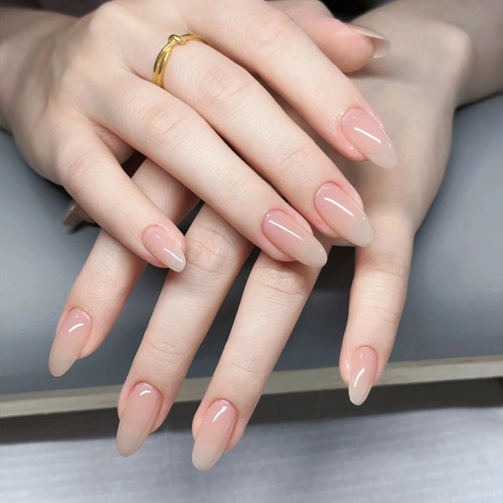 Natural Finish Nude Press-On Nail Set Bowlift