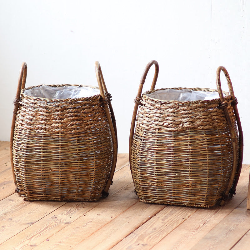 Braided storage basket with practical handles Bowlift