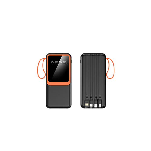 Portable power bank with digital charging display and integrated cable Bowlift