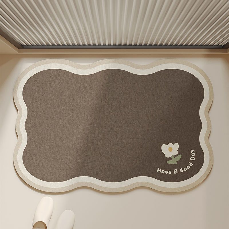 Absorbent Floral Print Bath Mat Bowlift