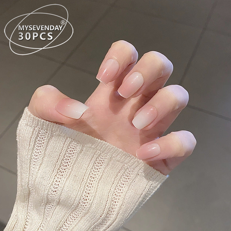 Glossy Press-On Nail Set with Elegant French Tips Bowlift