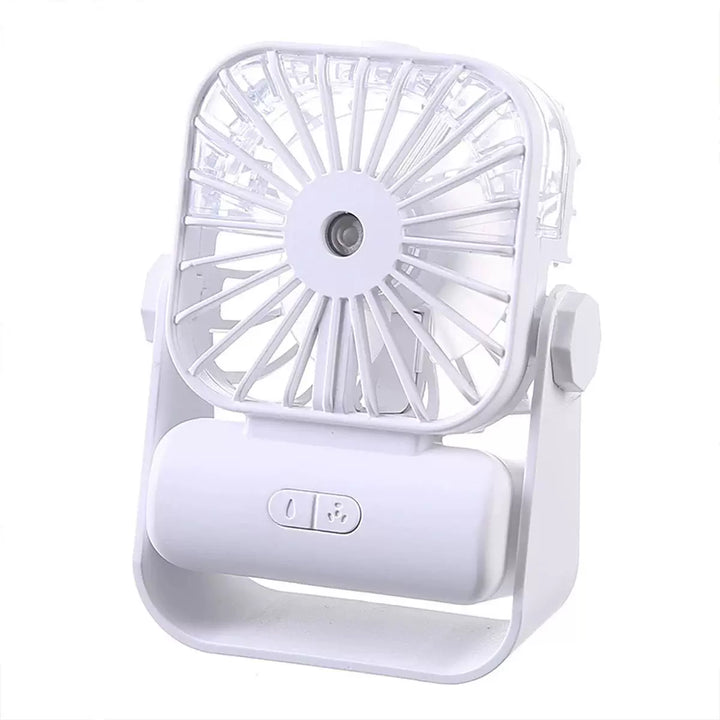Unisex one size portable USB rechargeable mist personal desk fan with adjustable tilt angle, multiple adjustable airflow and detachable refillable reservoir Bowlift
