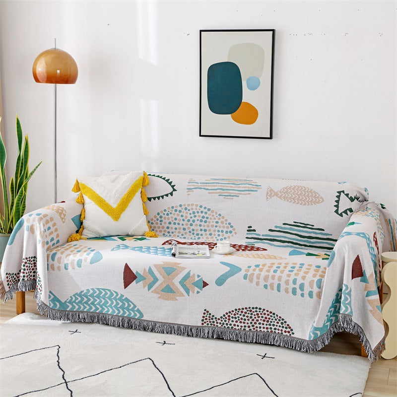Artistic Fish Pattern Throw Blanket